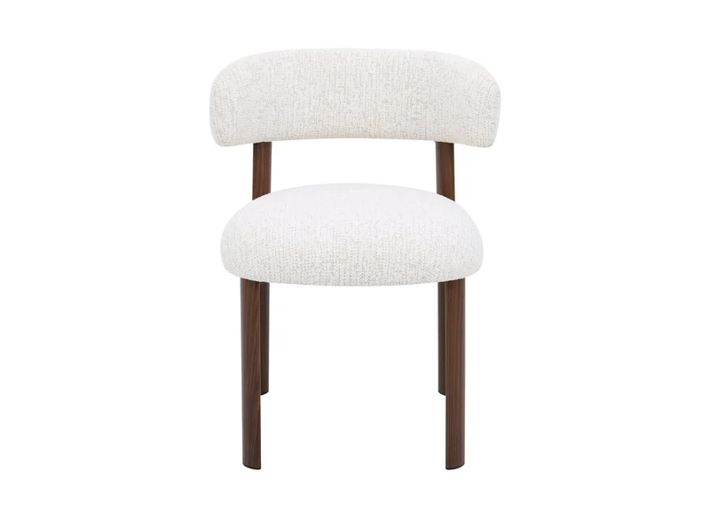 Set di 2 sedie in velluto intrecciato ecru gambe in metallo marrone LOUISA
