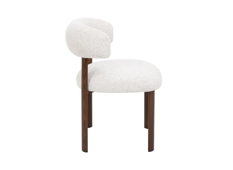 Set di 2 sedie in velluto intrecciato ecru gambe in metallo marrone LOUISA