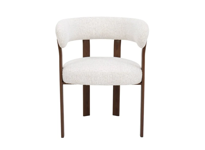 Set di 2 sedie in velluto intrecciato ecrù con gambe in metallo marrone DIEGO