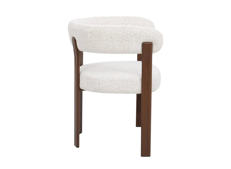 Set di 2 sedie in velluto intrecciato ecrù con gambe in metallo marrone DIEGO