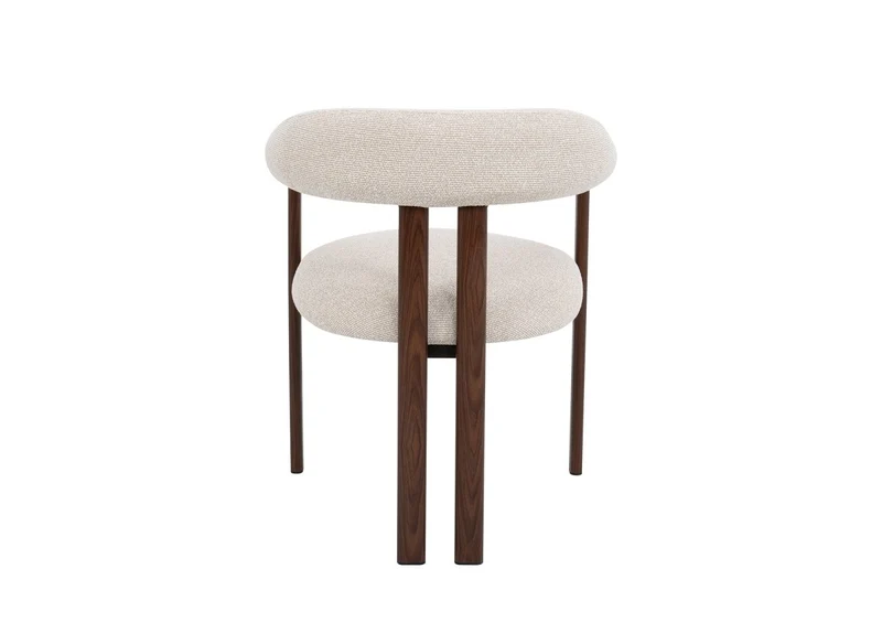 Set di 2 sedie in tessuto strutturato ecrù con gambe in metallo marrone ADRIANA