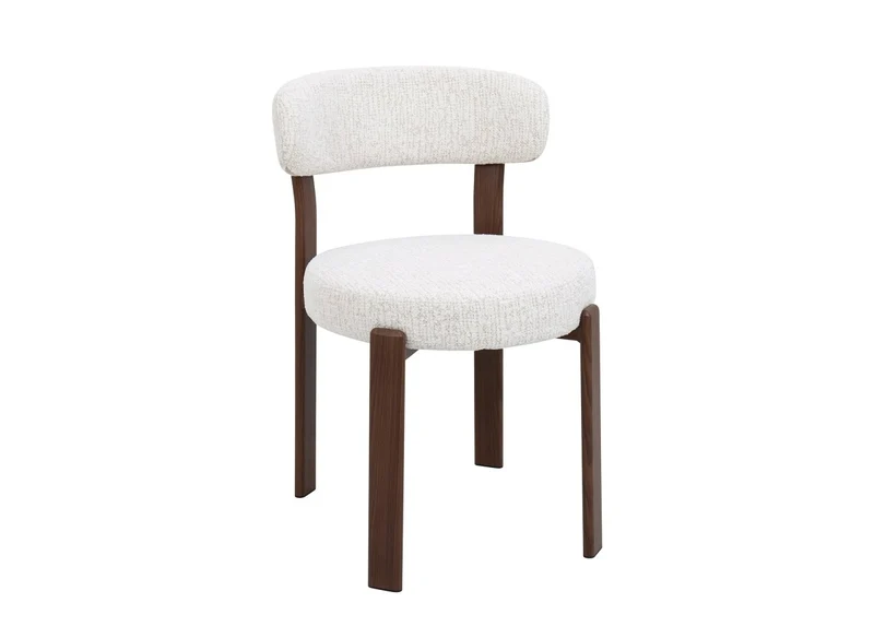Set di 2 sedie in velluto intrecciato ecru gambe in metallo marrone MARYSE