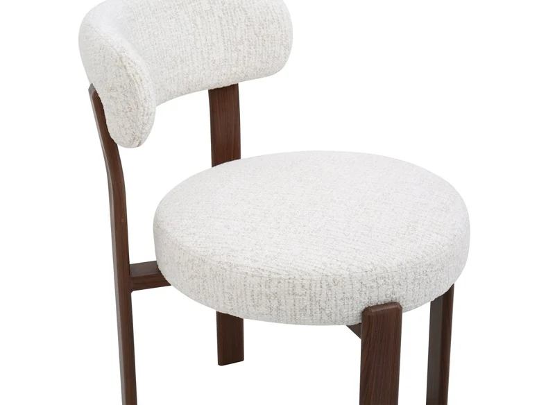 Set di 2 sedie in velluto intrecciato ecru gambe in metallo marrone MARYSE