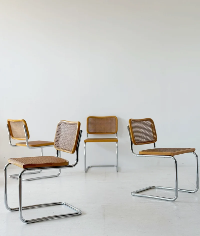 Quattro sedie Cesca, design by Marcel Breuer per Gavina