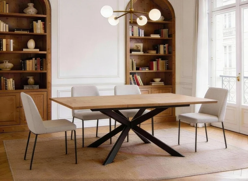 Tavolo da pranzo allungabile color legno per 6-10 persone ODINE