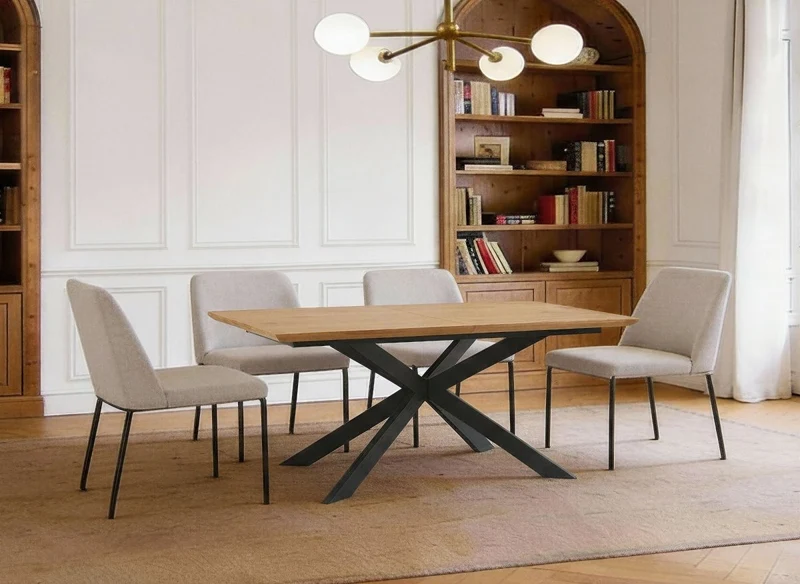 Tavolo da pranzo allungabile color legno per 6-10 persone ODINE