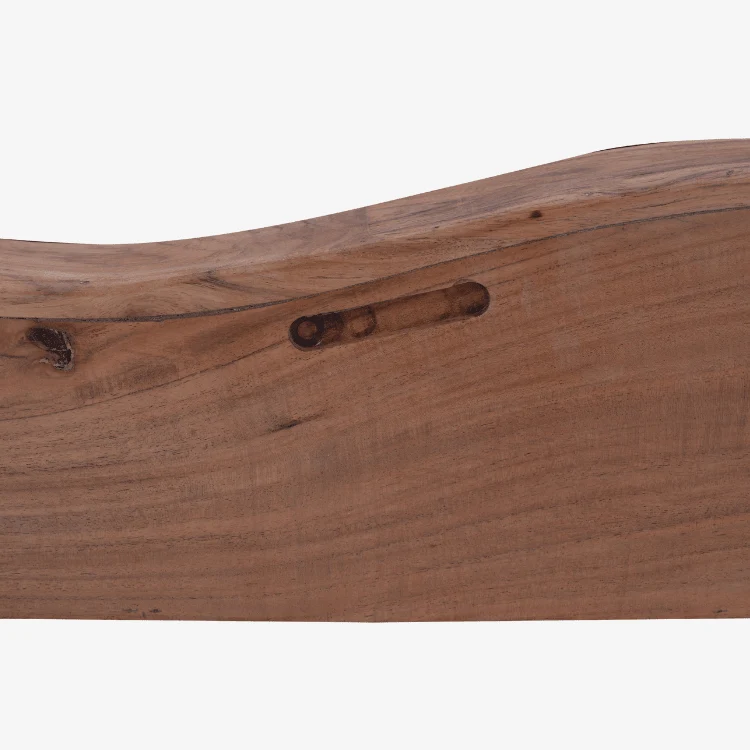 Mesilla flotante Nuba de madera maciza de acacia con cajón curvo 60 × 25 × 8 cm