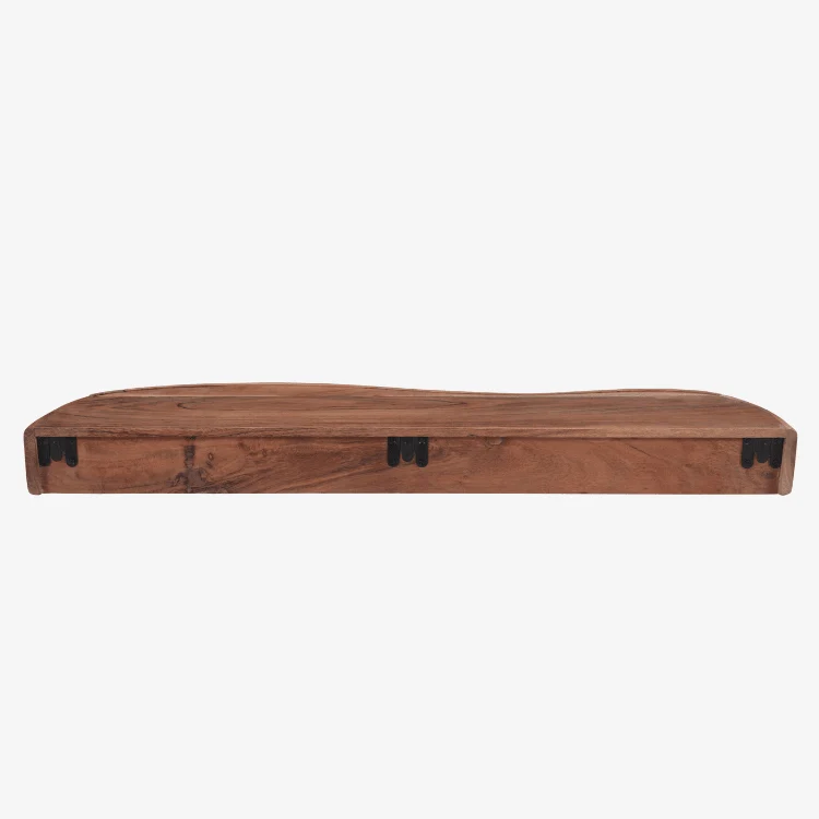 Consola flotante Nuba de madera maciza de acacia con cajón curvo 90 × 25 × 8 cm