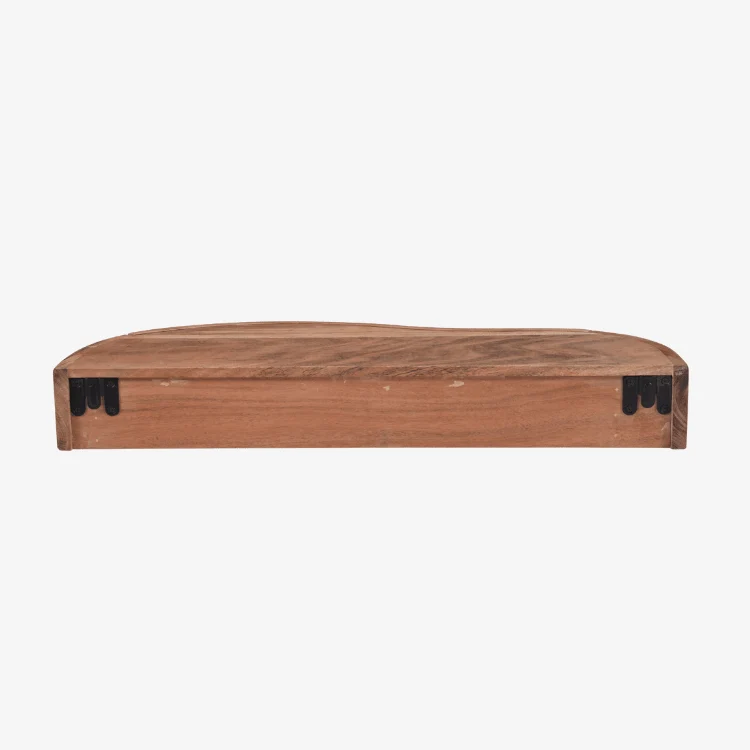 Mesilla flotante Nuba de madera maciza de acacia con cajón curvo 60 × 25 × 8 cm