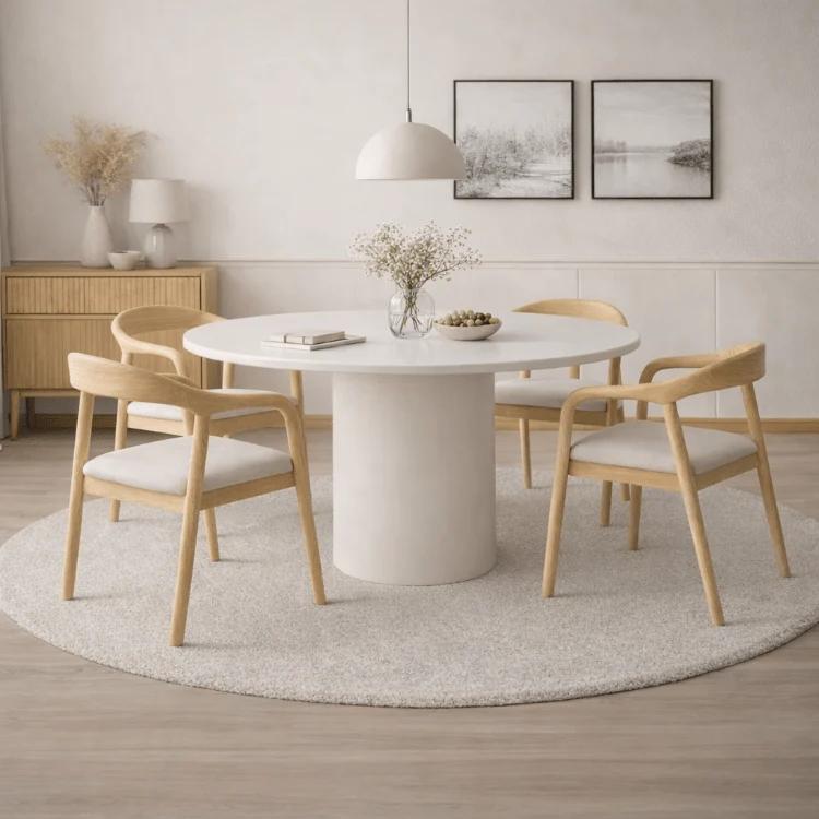 Mesa de comedor redonda Alba Lacquer 140
