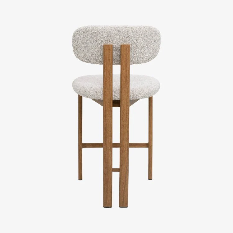 Taburete de cocina acero rosewood tapizado bouclé H65 Liberty