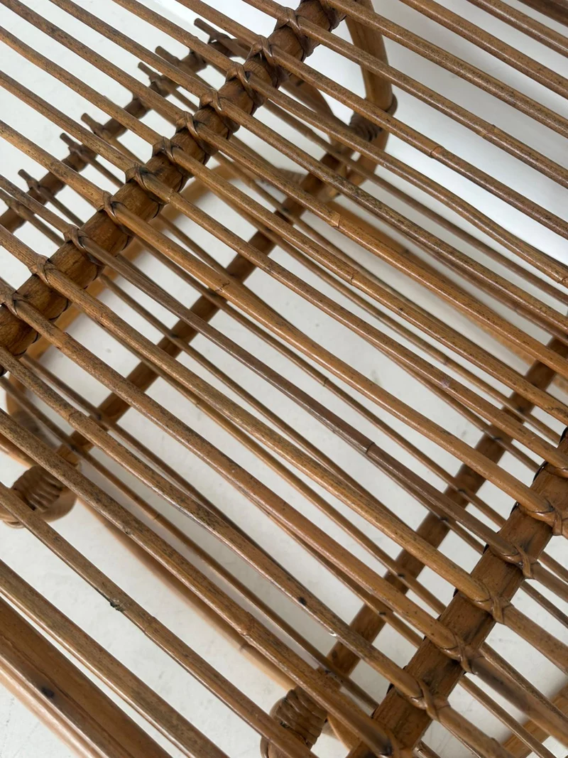 Salottino in rattan originale anni ’60 – 4 poltroncine + tavolino