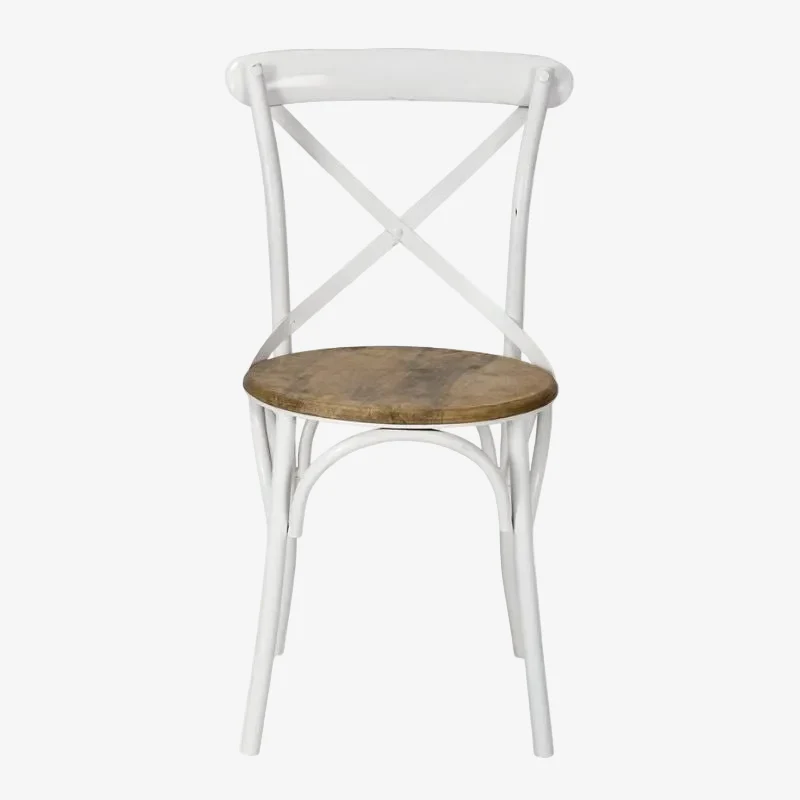 Silla de comedor Thomas metal asiento madera