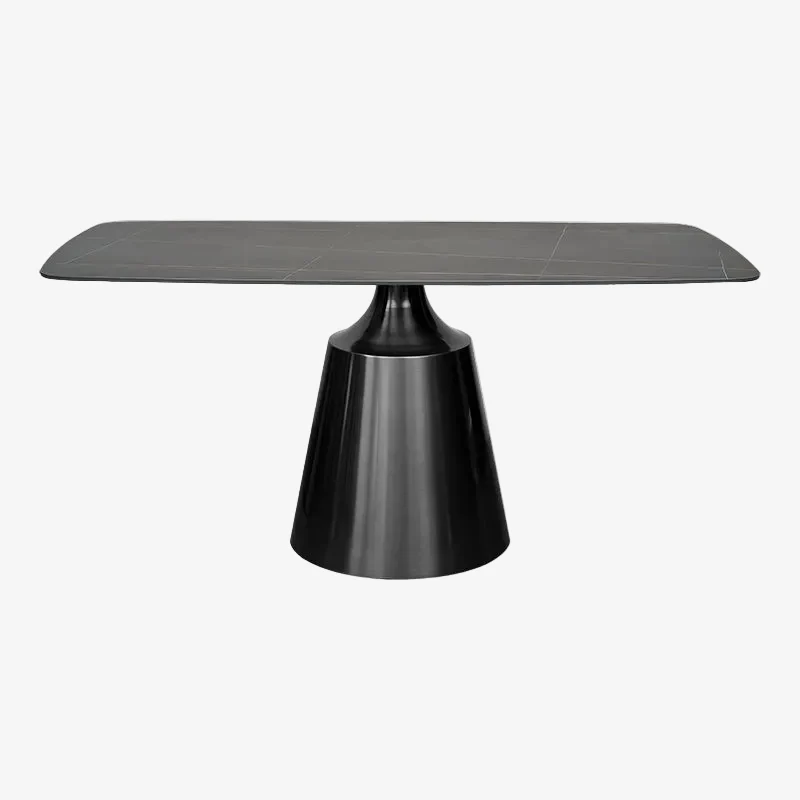Mesa de Comedor Rectangular 160 inox Onix gris grafito Piedra Sinterizada