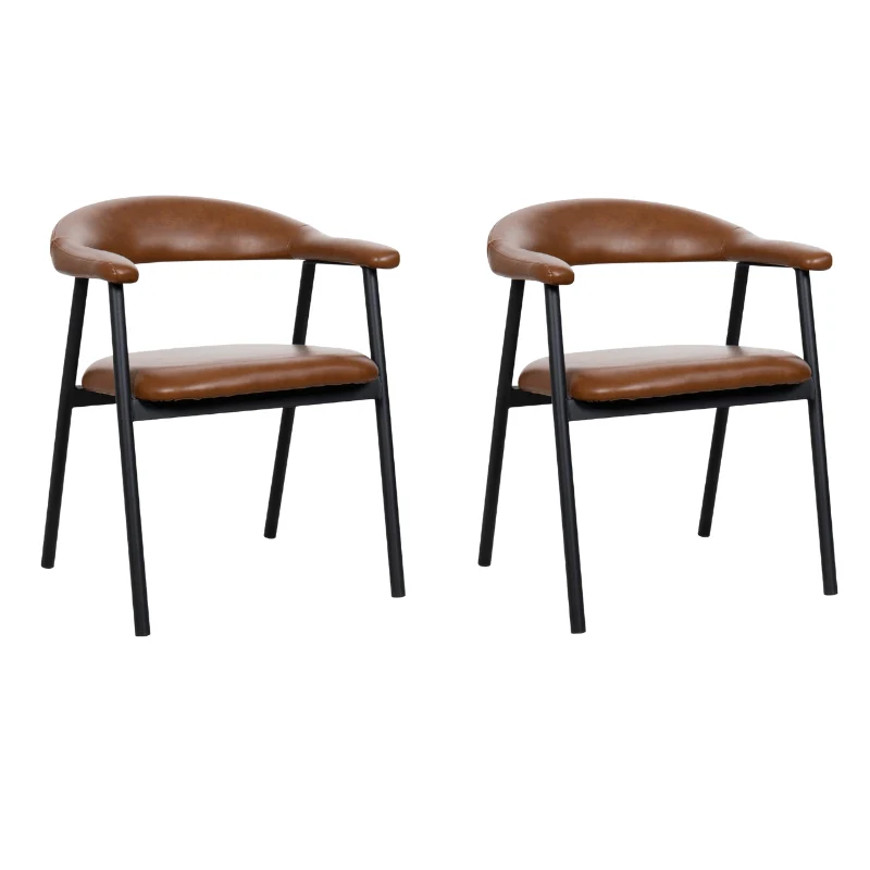 Pack 2 Sillas de comedor nórdica Aren marrón vintage