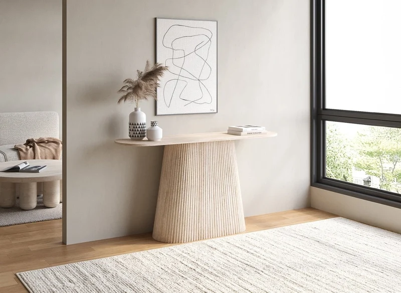 Consolle in marmo composito beige TIANA