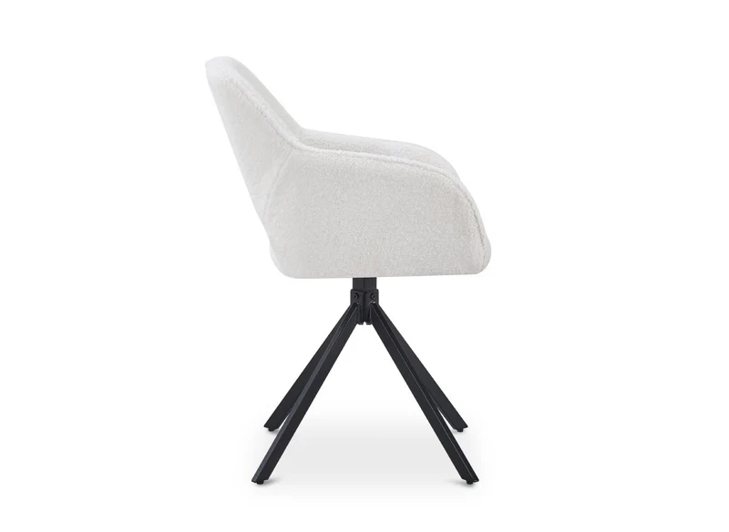 Set di 2 sedie girevoli di design in tessuto French terry bianco ecrù CIEL