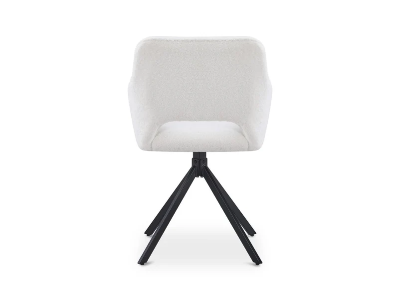 Set di 2 sedie girevoli di design in tessuto French terry bianco ecrù CIEL