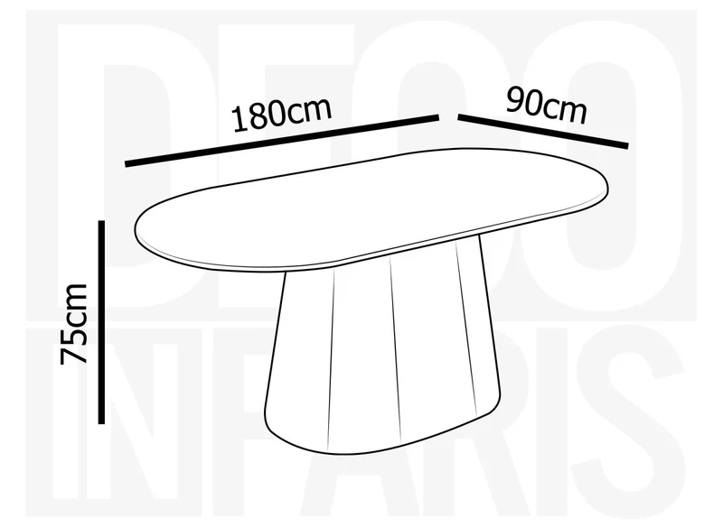 Tavolo da pranzo ovale in marmo composito beige per 6 persone TIANA