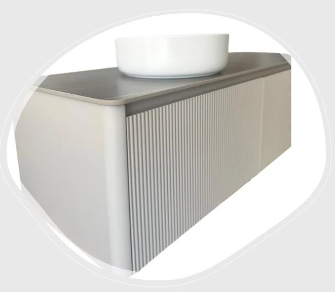 Mueble de baño 140 cm 2 cajones con lavabo y espejo led Vital