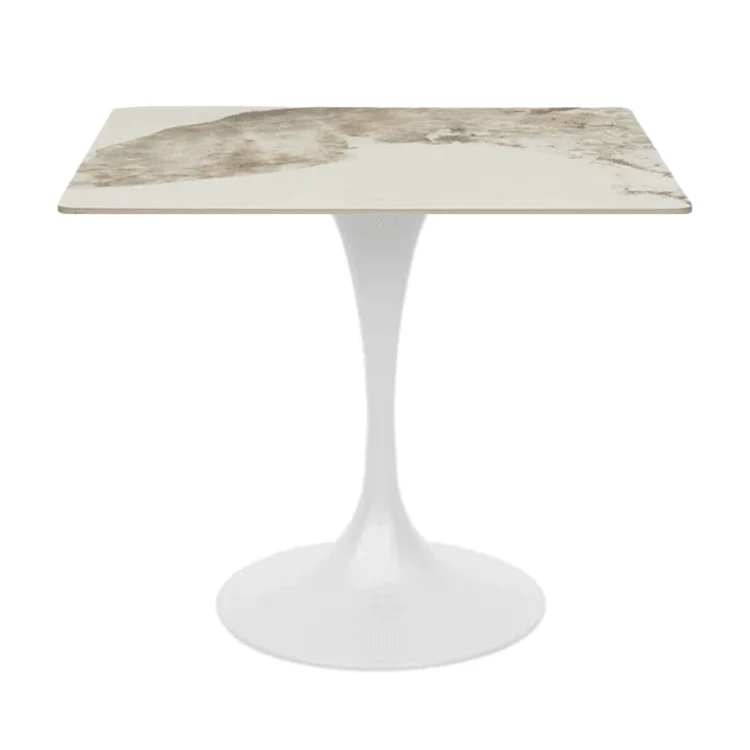 Mesa de comedor cuadrada piedra sinterizada base Tuli