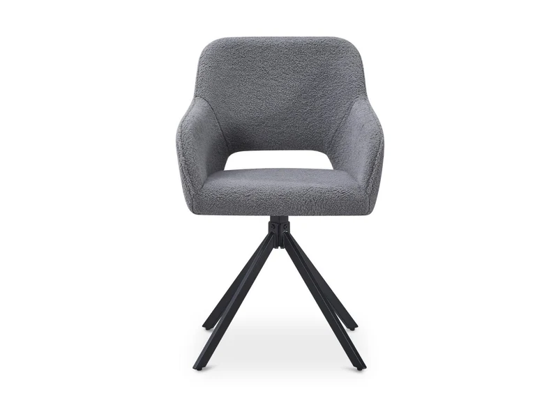 Set di 2 sedie girevoli di design in tessuto spugna CIEL grigio