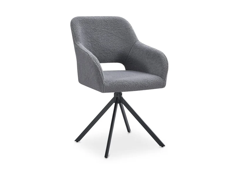Set di 2 sedie girevoli di design in tessuto spugna CIEL grigio