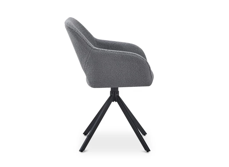 Set di 2 sedie girevoli di design in tessuto spugna CIEL grigio