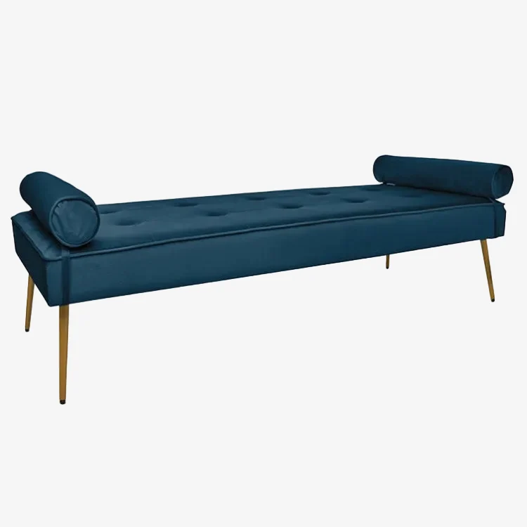 Banco terciopelo azul y patas doradas 185 Bisseu