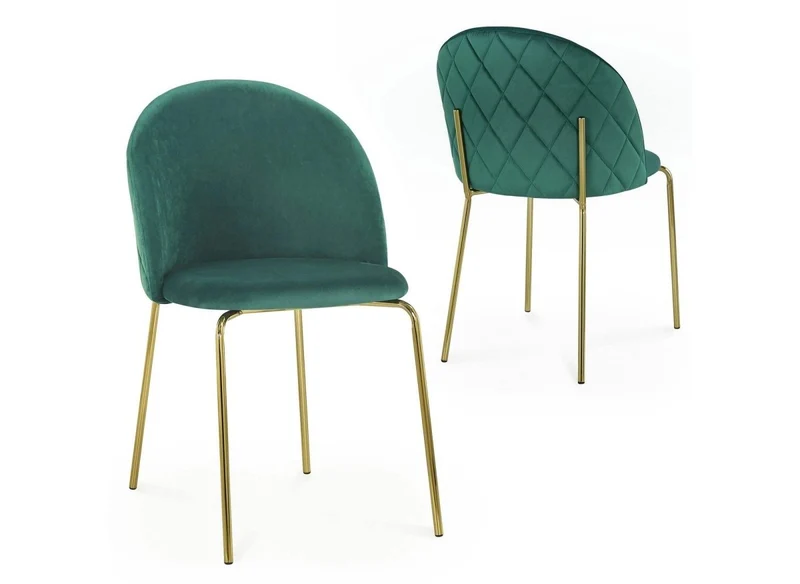Set di 2 sedie di design KENNETH in velluto verde