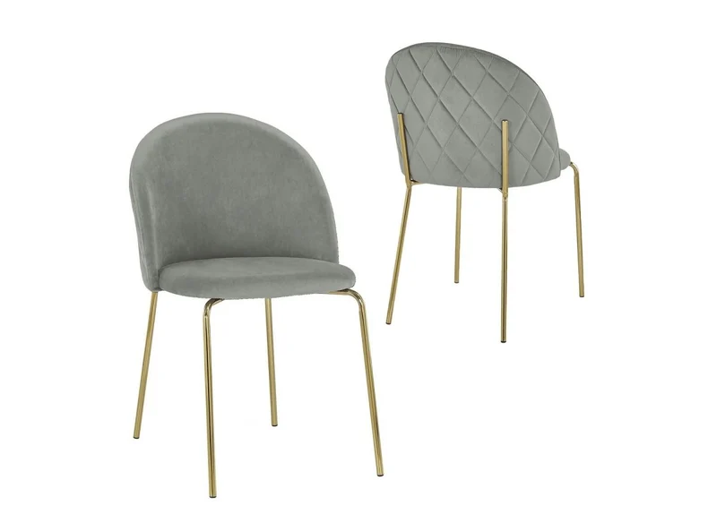 Set di 2 sedie di design KENNETH in velluto grigio
