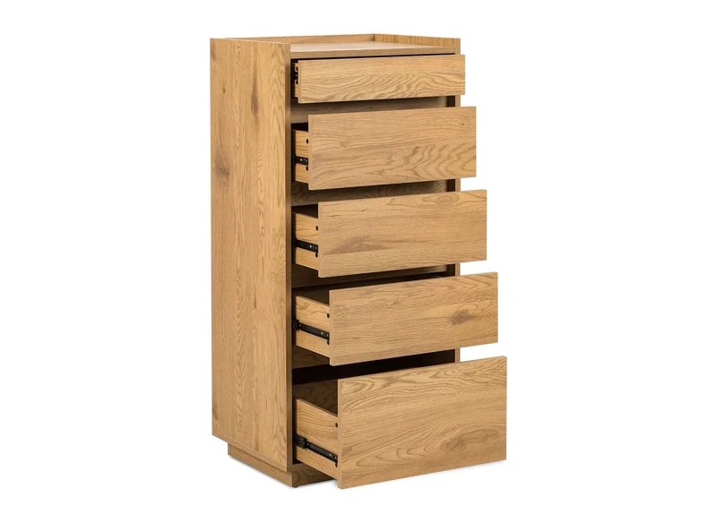 Cassettiera SACHA a 5 cassetti in legno color rovere