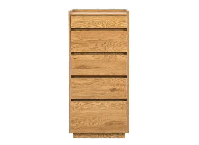 Cassettiera SACHA a 5 cassetti in legno color rovere