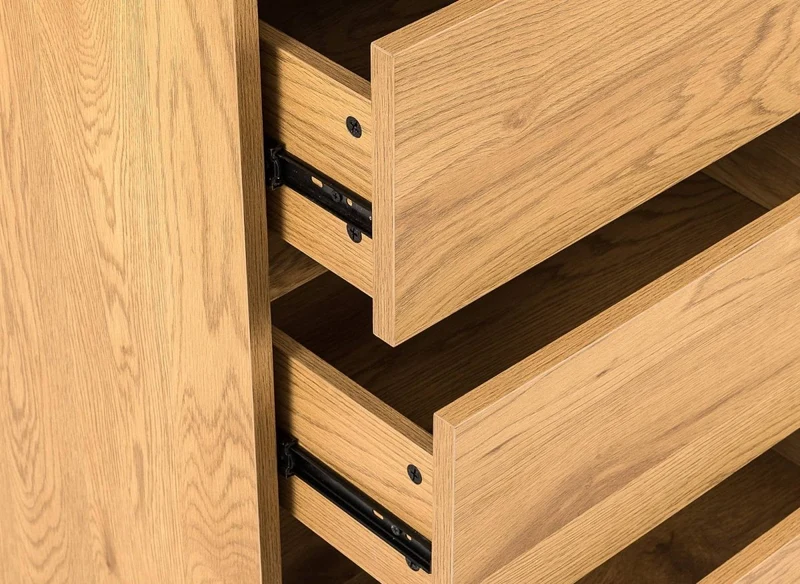 Cassettiera SACHA a 5 cassetti in legno color rovere