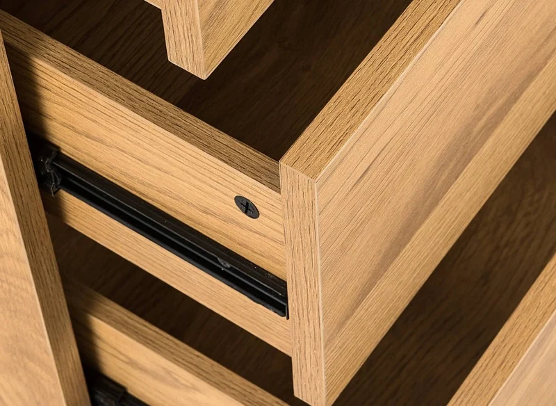 Cassettiera SACHA a 5 cassetti in legno color rovere