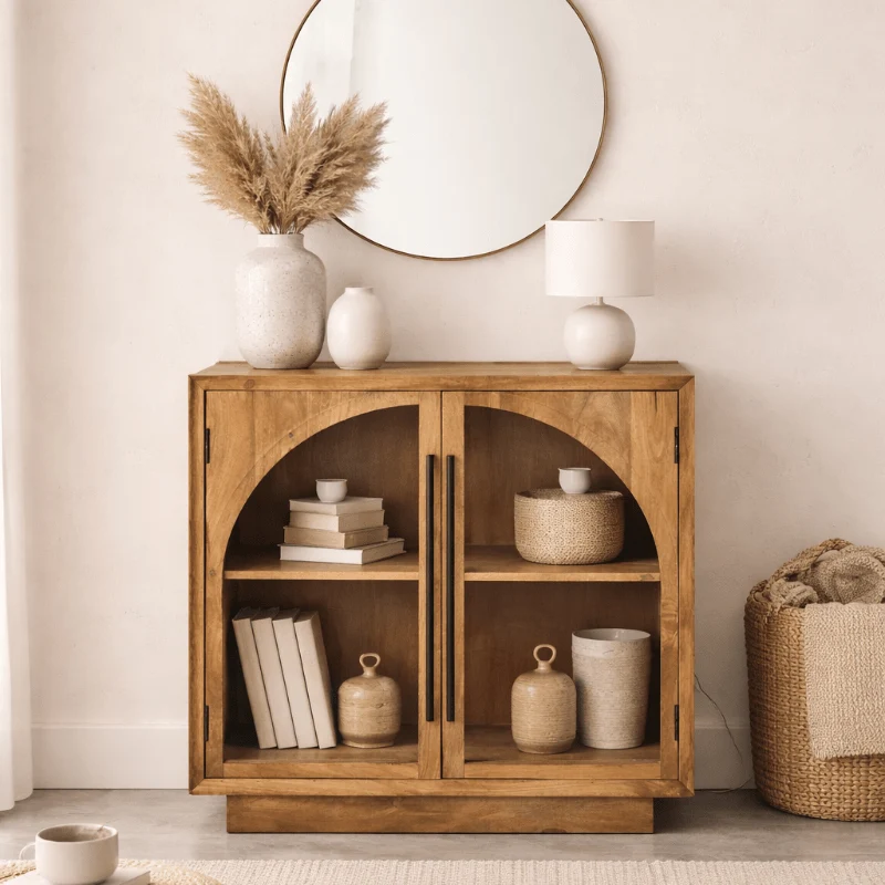 Aparador 2 puertas vitrina madera de mango Grovy