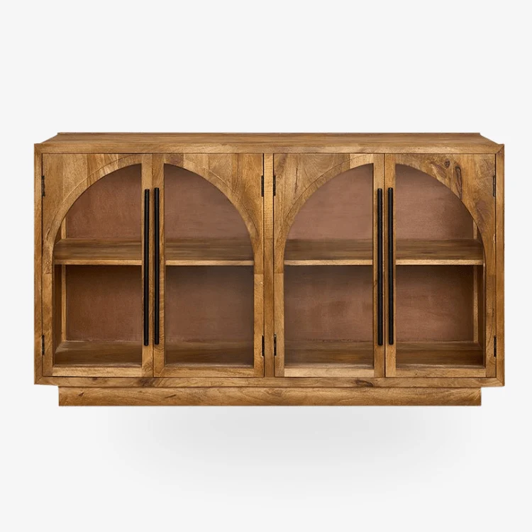 Aparador 4 puertas vitrina madera de mango Grovy