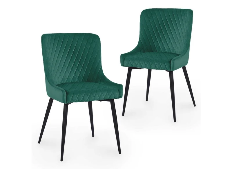Set di 2 sedie di design in velluto verde JENNY