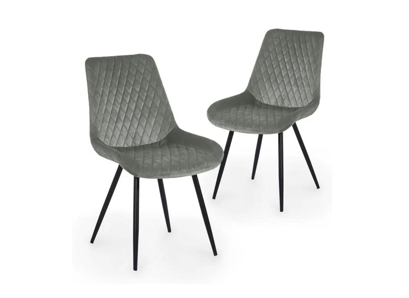 Set di 2 sedie di design in velluto grigio YOLA