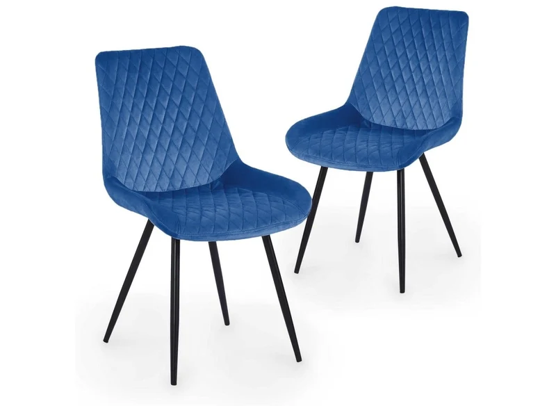 Set di 2 sedie di design YOLA in velluto blu