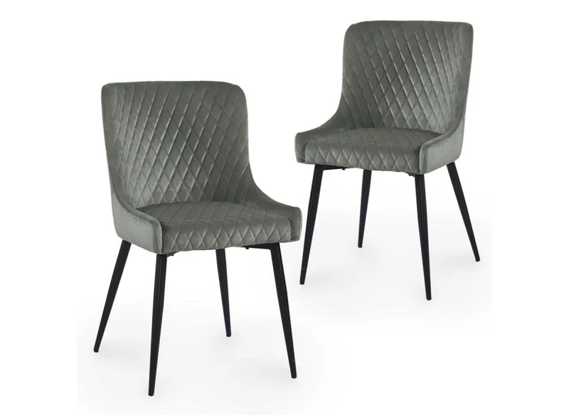 Set di 2 sedie di design in velluto grigio JENNY
