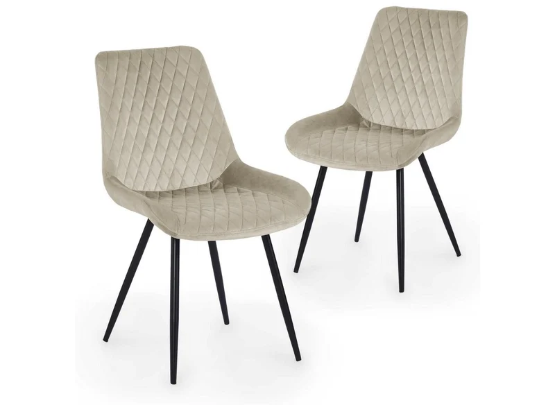 Set di 2 sedie di design in velluto beige YOLA