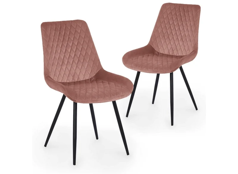Set di 2 sedie di design YOLA in velluto rosa