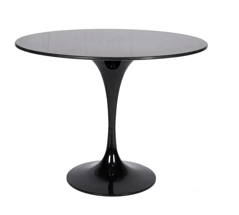 Mesa comedor Tuli negra tapa mármol blanco/negro Ø 80-90-100-110-120
