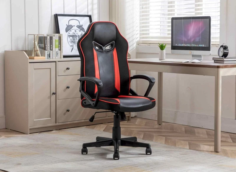 Sedia da ufficio da gaming MICRON nera e rossa