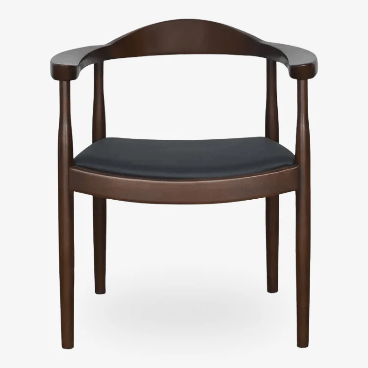 Silla de comedor madera nogal reposabrazos Nevu tapizada