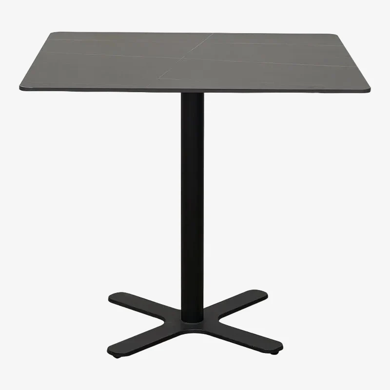 Mesa de bar cuadrada tapa piedra sinterizada Syra 70-80 cm