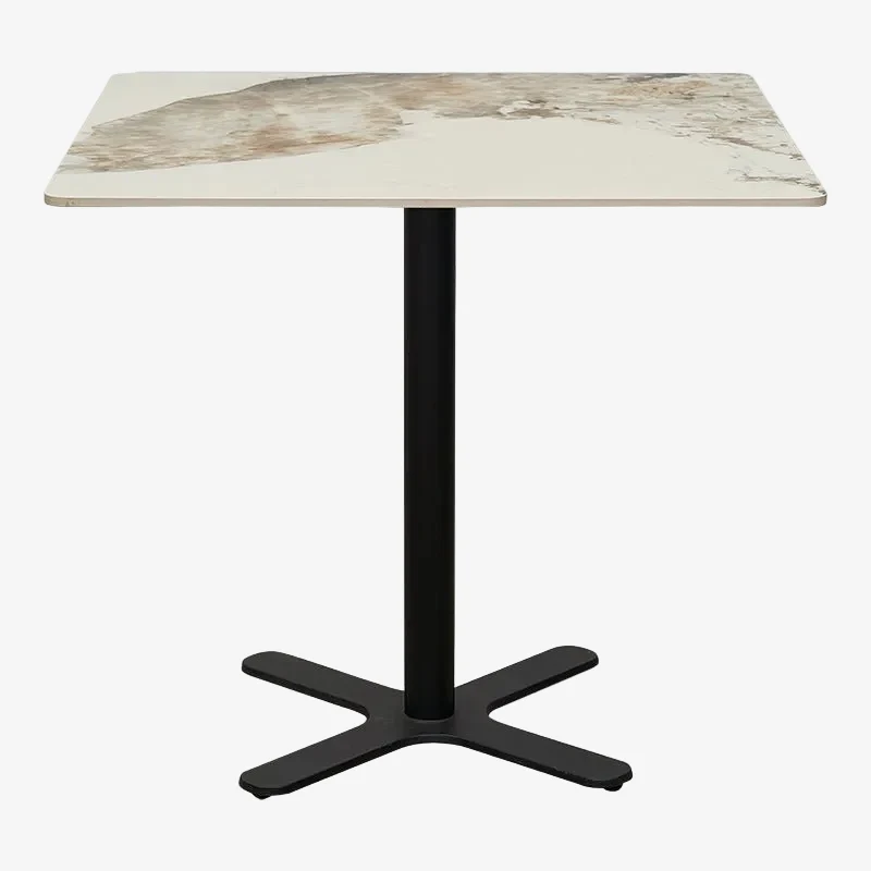 Mesa de bar cuadrada tapa piedra sinterizada Syra 70-80 cm