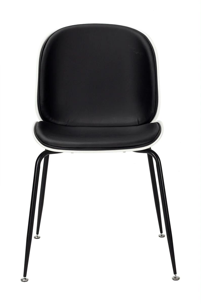 Silla diseño Beet semipiel negro