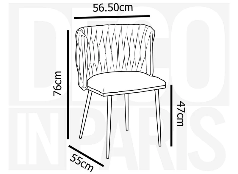 Set di 2 sedie in velluto nero con gambe in metallo argentato POLO